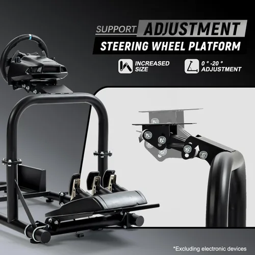 Vista 4 de Marada Racing Simulator Cockpit Upright Stable Pro fit for Logitech,Thrustmaster,Fanatec, G25 G27 G29 G920 G923 T300RS T500R, Racing Wheel Stand