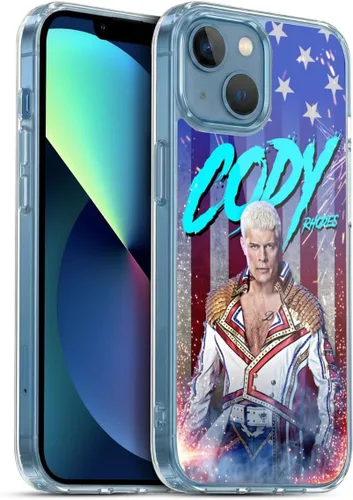 Vista 49 de Head Case Designs Funda de gel suave con licencia oficial de la WWE American Nightmare Flag Cody Rhodes Graphics compatible con Apple iPhone 7