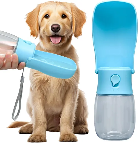 Vista 13 de Botella de agua para perros, cuenco de agua de viaje para cachorros, dispensador de agua portátil a prueba de fugas para cachorros, botella de agua