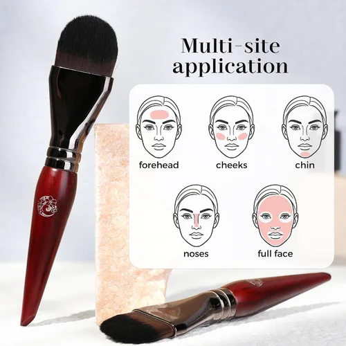 Vista 5 de ENERGY Brocha de base para maquillaje líquido, máscara facial de bricolaje de cerdas suaves de alta calidad, cepillo de contorno facial para mezclar