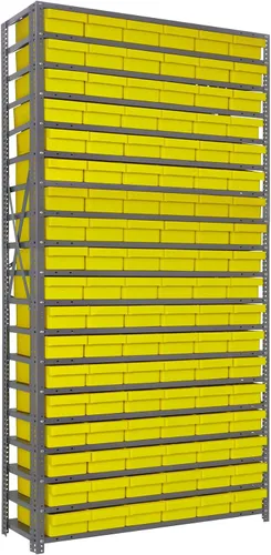 Vista 243 de Quantum QSBU-245BK Heavy Duty Shelving Unit with (7) Shelves and (24) QUS245 Black Bins for Garage Warehouse Storage Distribution 400 lb Load