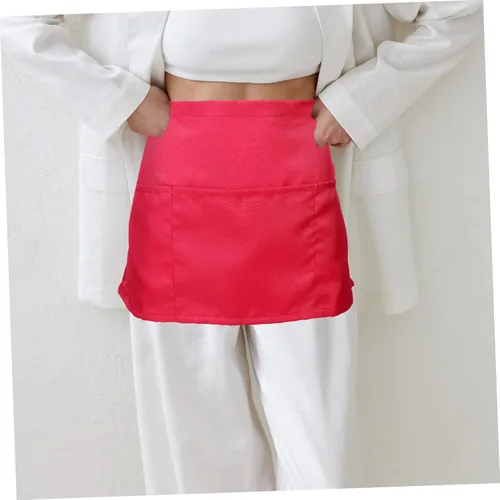 Vista 5 de VALICLUD Half Server Apron with Double Pockets Stain and Water Resistant Kitchen Apron for Chefs and Waitstaff Restaurants and Coffee Shops