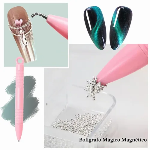 Vista 7 de 13 piezas de imanes para uñas con efecto ojo de gato, súper imanes magnéticos para uñas, imanes de gel para uñas con efecto ojo de gato 3D, varita
