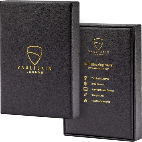 Vista 58 de Vaultskin CHELSEA - Cartera de piel delgada con bloqueo RFID para hombre, tarjetero minimalista con bolsillo frontal