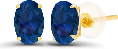 Vista 19 de Aretes ovalados de plata de ley 925 maciza chapados en oro de 0.236 x 0.157 pulgadas con piedra natal genuina para mujer Aretes de tuerca Amatista