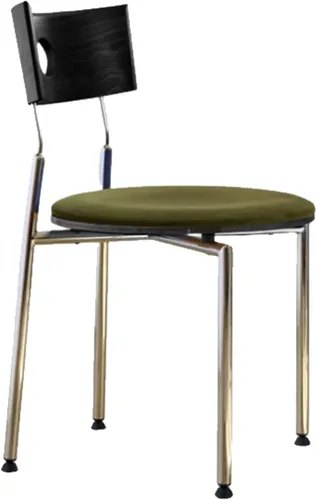 Vista 13 de Stackable Dining Chairs Set, Kitchen Chair with Curved Backrest, Upholstered Living Room Chair, Occasional Seat Dining Room Chairs with Metal
