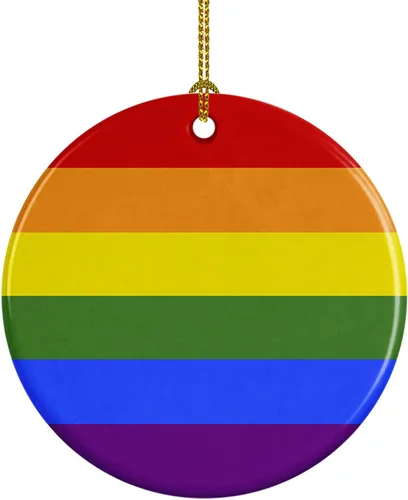 Vista 10 de Caroline's Treasures Trigender Pride - Adorno de cerámica para colgar en el árbol de Navidad, para el hogar, Navidad, fiestas, regalo, 3 pulgadas