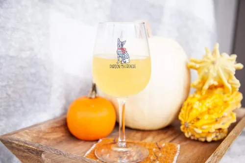 Vista 4 de Pardon My Frenchie - Copa de vino y cóctel de 13 onzas, para los amantes de los perros y del bulldog francés, regalo lindo y divertido para mamá