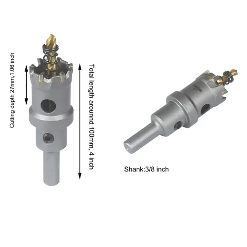 Vista 2 de Sierra de agujero de 1 pulgada para metal y acero 0.984 in Heavy Duty TCT Hole Cutter, For Thick Steel Plate, Stainless Steel Plate, Iron and