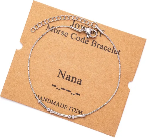 Vista 106 de JoycuFF Pulseras inspiradoras de código morse para mujeres, cuentas de plata, joyería con mantra de motivación, regalos para ella