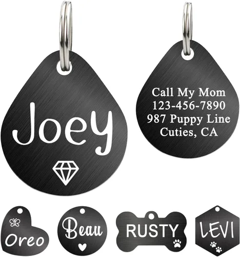 Vista 22 de Ultra Joys Etiqueta de identificación personalizada para perros y gatos