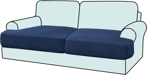 Vista 31 de Funda elástica para sillón con cojín en forma de T, funda de cojín individual para cojín de silla en forma de T, protector de tela jacquard gruesa