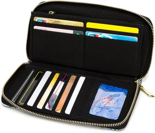 Vista 177 de Cartera de mano para mujer, estilo bohemio, con RFID, elegante, espaciosa con correa para viajes, capacidad para tarjetas, teléfono, dinero