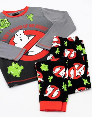 Vista 3 de Ghostbusters Pijama para niños con estampado de monstruos gris de longitud larga