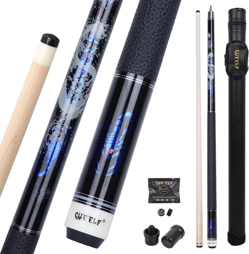 Vista 11 de CUEELF Scorpion Pool Cue Pro Taper Low Deflection Shaft 12.5mm Tip Negro