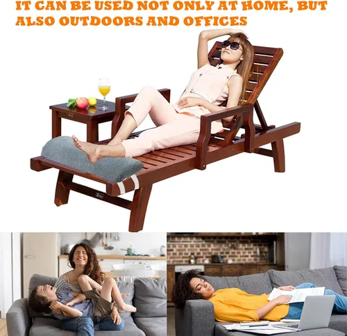 Vista 6 de Cojín reclinable para reposapiés de sofá (23 x 10 x 2 pulgadas), almohada multiusos para pie de media luna, almohada debajo de la rodilla para Azul