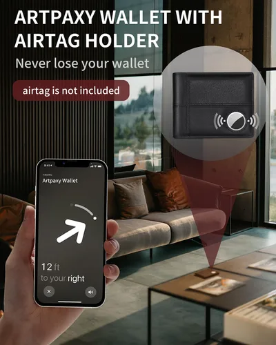 Vista 4 de Cartera con soporte AirTag, Negro -, Moderno