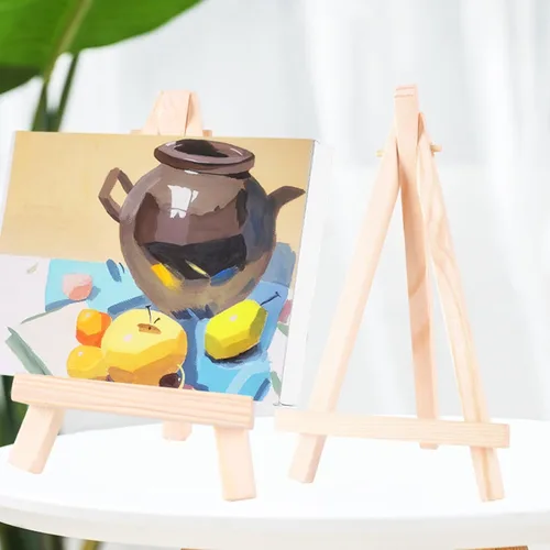 Vista 7 de 40 mini caballetes de madera de 6 pulgadas, soporte de trípode de madera para pintar, mini caballetes de mesa para tarjetas, artistas, manualidades