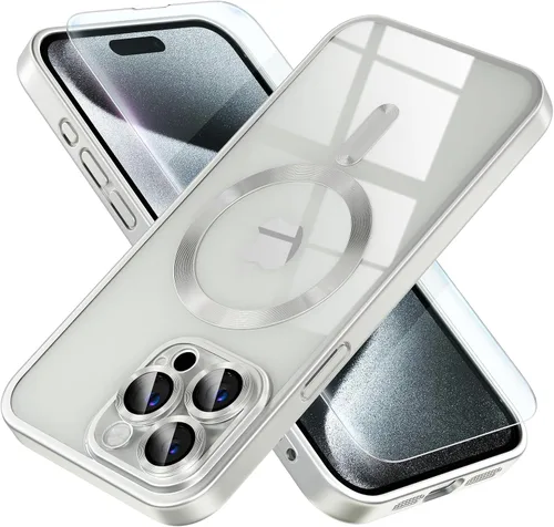 Vista 95 de Misea Funda magnética para iPhone 14 compatible con MagSafe [nunca amarillenta] [protección contra caídas de grado militar] protector completo