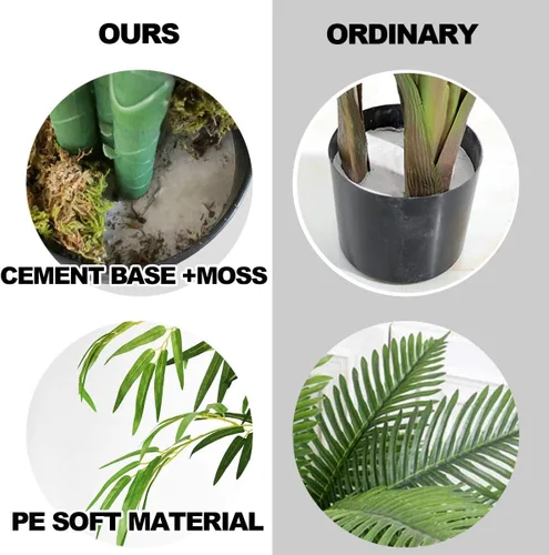 Vista 4 de FFlyer - Árbol de bambú artificial de 5 pies, árbol de bambú casi natural, bambú de estilo clásico, planta alta en maceta sintética para el hogar