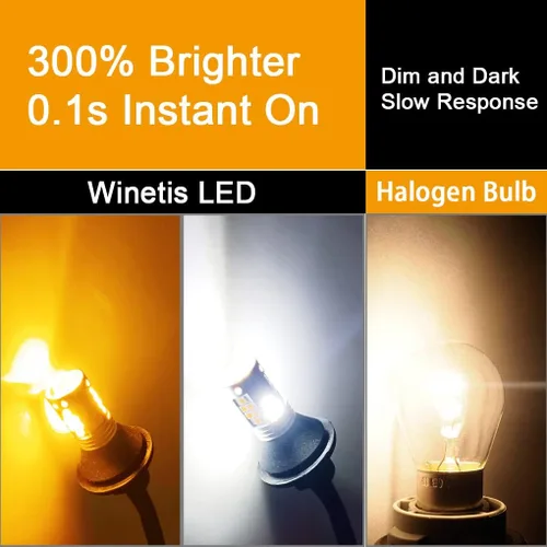 Vista 8 de Bombillas LED de señal de giro superbrillantes de 9-16 V 3157 3156 3057 4157 con lente de proyector para luces intermitentes, luces traseras