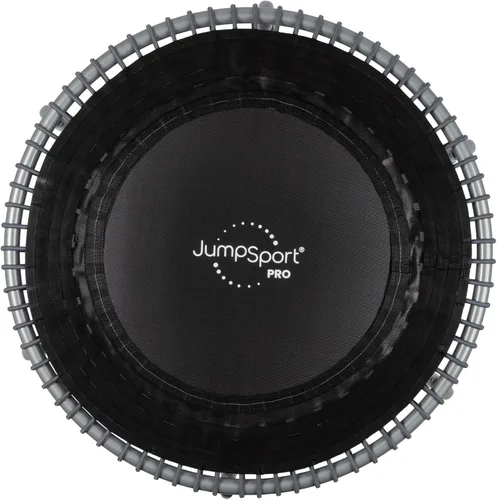 Vista 22 de JumpSport 350 PRO - Trampolín de fitness resistente para interiores, 39 pulgadas, 36 cordones elásticos EnduroLast de alta calidad, rebote