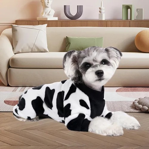 Vista 4 de Pijamas para perros pequeños, mameluco de invierno para perro, overol de terciopelo cálido, overol para cachorros, ropa de invierno para perros
