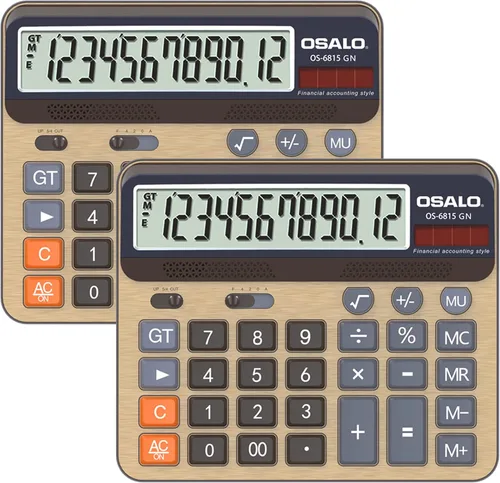 Vista 11 de Calculadora de escritorio, pantalla LCD extra grande, botón de computadora, calculadora de contabilidad de 12 dígitos (OS-2135 Pro-2Pcs)