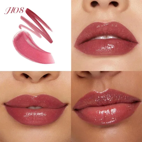 Vista 3 de evpct Lápiz labial líquido mate malva con aceite de labios, acabado brillante, lápiz labial 2 en 1, resistente al agua de larga duración
