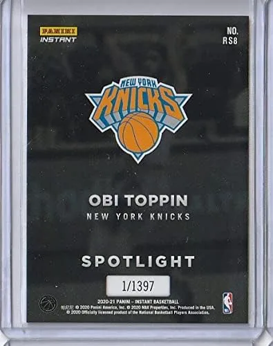 Vista 2 de 2020-21 Panini Instant Rookie Spotlight #RS8 Obi Toppin - Rookie Year