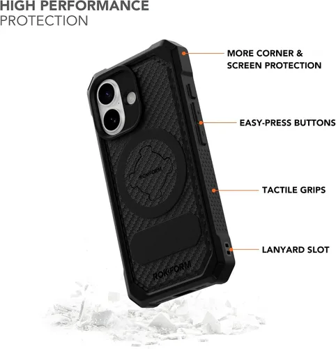 Vista 2 de Rokform Funda rígida compatible con iPhone 17, cubierta magnética (Negro)