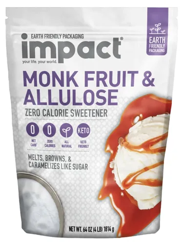Vista 7 de Impact - Edulcorante de alulosa de fruta de monje, sustituto de azúcar de mezcla cristalizada, cero calorías, bajo en carbohidratos, esencial