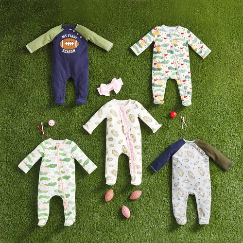 Vista 3 de Mud Pie Pijama de fútbol para bebé niño, Gris