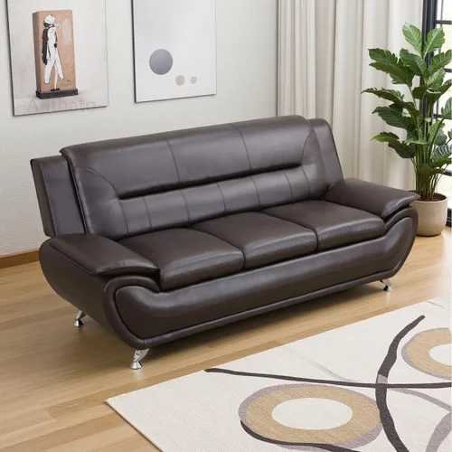 Vista 21 de Sofás de cuero para sala de estar, juego de sofá seccional, juego de 2 piezas de muebles para sala de estar, juego de sofá y sofá biplaza