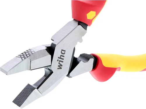 Vista 4 de Wiha 32948 Alicates industriales aislados estilo NE para guardalíneas con crimpadoras de 9.5 pulgadas