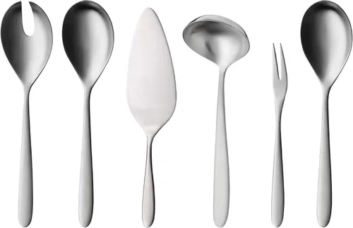 Vista 3 de WMF Silk Cromargan - Juego de cubiertos para 12 personas, color plateado, 66 piezas