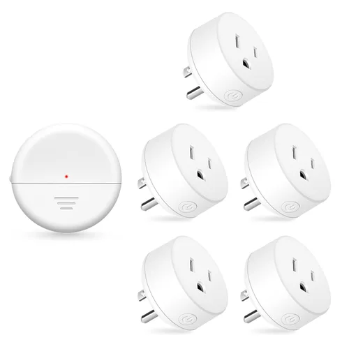 Vista 114 de NineLeaf - Enchufe de salida de control remoto, interruptor de luz de encendido y apagado inalámbrico desmontable 500FT Light Plug Decorator