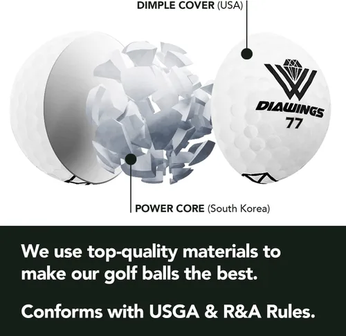 Vista 7 de Diawings Max Distance - Pelotas de golf para máxima distancia, anticorte, giro bajo, tiros rectos, media docena, 6 pelotas Blanco, rosa, naranja