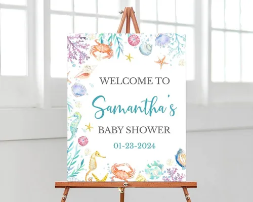 Vista 23 de Letrero de bienvenida para baby shower, letrero de bienvenida para baby shower, letrero de bienvenida personalizado para baby shower, letrero
