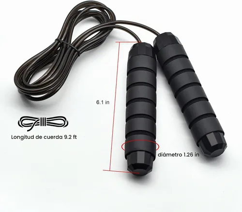 Vista 2 de BOOMIBOO Cuerda de Saltar, Cuerdas de Saltar Ajustables, Cuerda de Saltar Sin Enredos de Velocidad Rápida con Rodamientos de Bolas para Mujeres