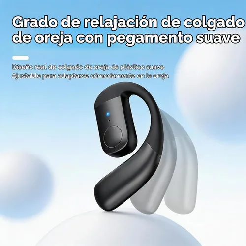 Vista 6 de Xmenha - Auricular de teléfono Bluetooth con Bluetooth, auricular de una pieza de oreja abierta, conducción de aire, auriculares sin oído