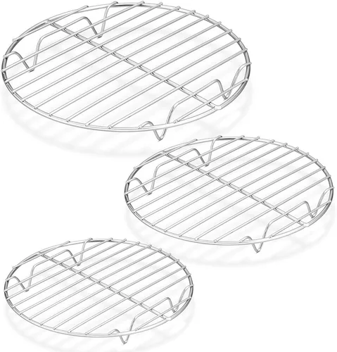 Vista 9 de P&P CHEF Estante de cocina redondo, rejilla de enfriamiento para vapor, 7.5 Negro