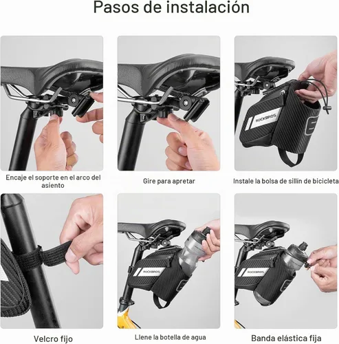 Vista 7 de ROCKBROS Bolsa de sillín de bicicleta Bolsa de asiento de bicicleta