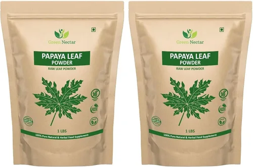 Vista 8 de Hojas de papaya en polvo 16.01 oz (1 libra/16 oz) Papaya Carica Polvo de hoja de papaya beneficia el cabello y la piel (16 onzas (1 paquete)