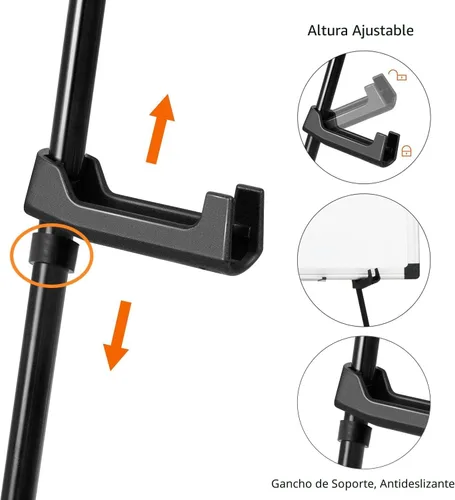 Vista 3 de Amazon Basics Soporte de caballete, póster de piso instantáneo, ligero, plegable y portátil con base de trípode, acero negro (soporta 5 libras)