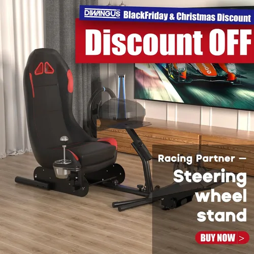 Vista 2 de DIWANGUS Racing Simulator Cockpit Racing Wheel Stand with Seat Gaming Chair Sim Racing Cockpit for G29 G920 G923 G27 G25 T248X T248 T300RS T150 458