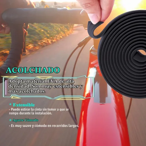 Vista 2 de KINGOU Cinta de manillar de bicicleta de carretera EVA Envolturas de barra de bicicleta - 2 unidades por juego