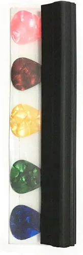 Vista 2 de Jiayouy Soporte de micrófono de 7.3 pulgadas para púas de guitarra de goma, clip de abrazadera con 5 púas