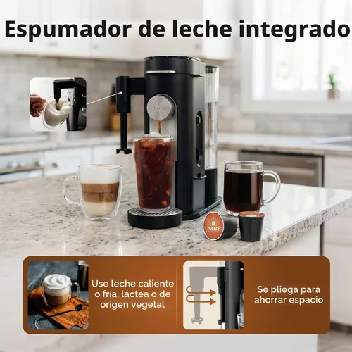 Vista 6 de [Usado] Ninja Cafetera Una sola porción Prepara con cápsulas de café y molidos Compatible con cápsulas de café K-Cup 4 estilos