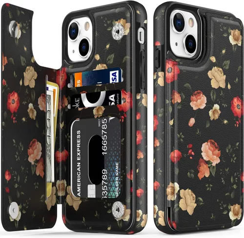 Vista 104 de LETO para iPhone 15 Pro Funda tipo cartera - Tapa tipo folio con patada - Diseños de moda - Tarjetero - Funda protectora para mujeres y niñas - 6.1